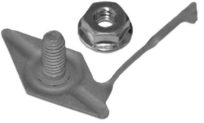 BODY MOLDING CLIPS 59, 1st Clip on Front Fender w/nut